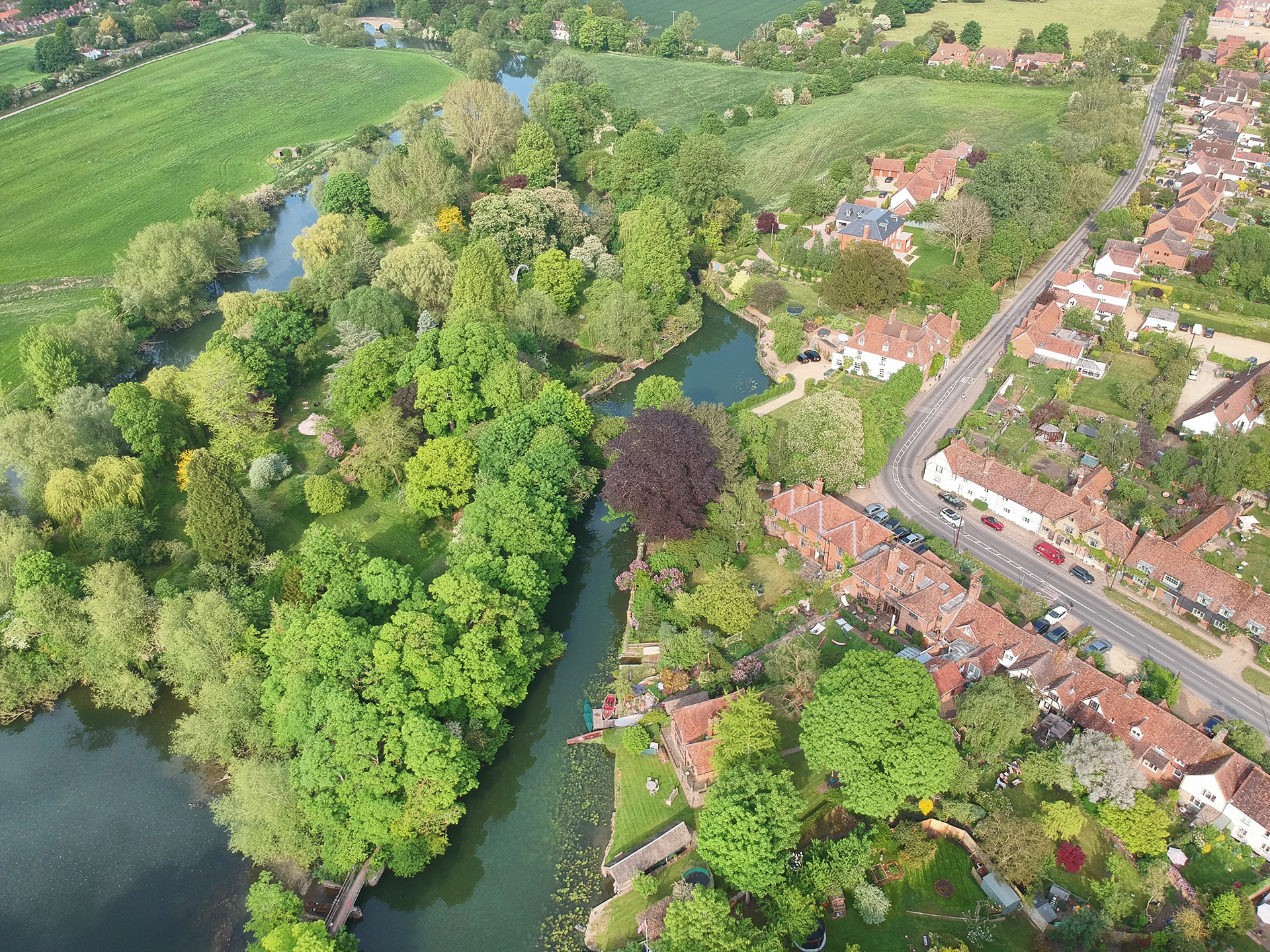 Aerial shot of Sutton Court